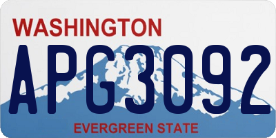 WA license plate APG3092