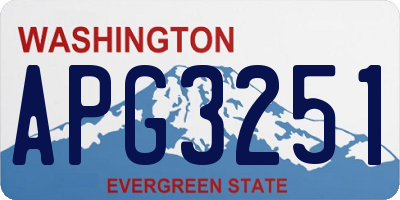 WA license plate APG3251