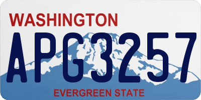 WA license plate APG3257