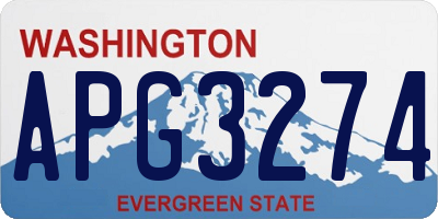 WA license plate APG3274