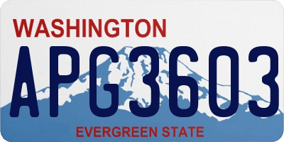 WA license plate APG3603