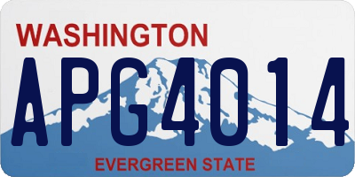 WA license plate APG4014