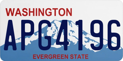 WA license plate APG4196