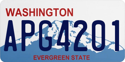 WA license plate APG4201