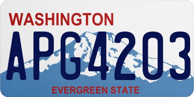 WA license plate APG4203
