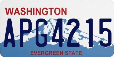 WA license plate APG4215