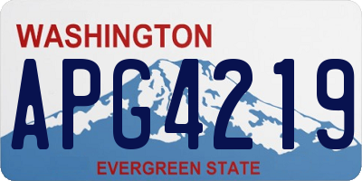 WA license plate APG4219