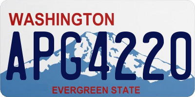 WA license plate APG4220