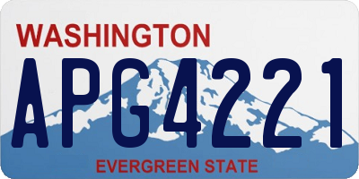 WA license plate APG4221