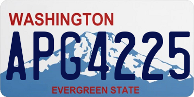 WA license plate APG4225