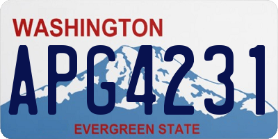 WA license plate APG4231