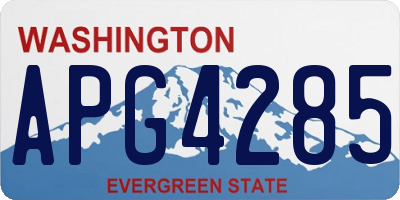WA license plate APG4285