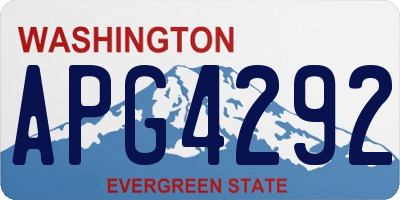 WA license plate APG4292