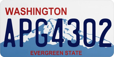 WA license plate APG4302