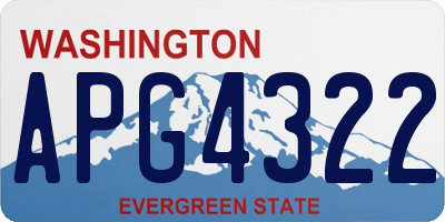 WA license plate APG4322