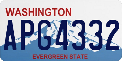 WA license plate APG4332