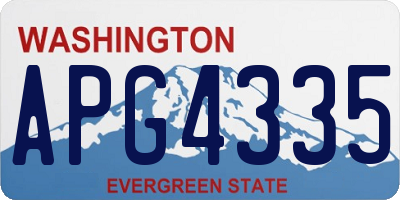 WA license plate APG4335