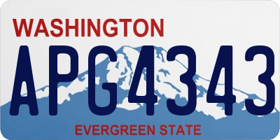 WA license plate APG4343