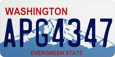 WA license plate APG4347
