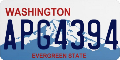 WA license plate APG4394