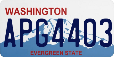WA license plate APG4403