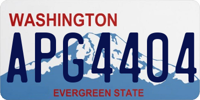 WA license plate APG4404