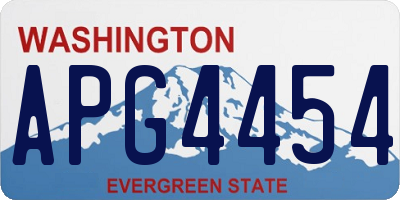 WA license plate APG4454