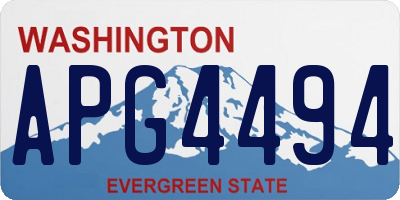 WA license plate APG4494