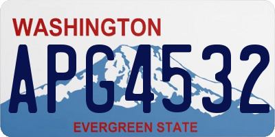WA license plate APG4532