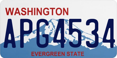 WA license plate APG4534