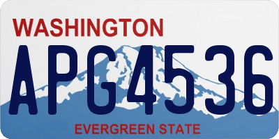 WA license plate APG4536