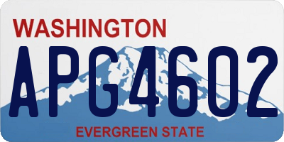 WA license plate APG4602