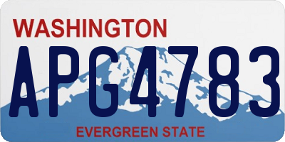 WA license plate APG4783