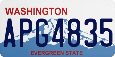 WA license plate APG4835