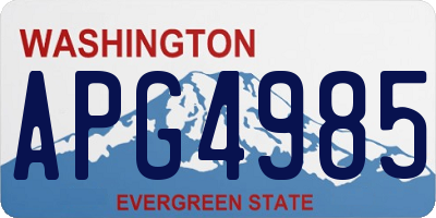 WA license plate APG4985