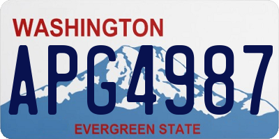 WA license plate APG4987