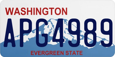 WA license plate APG4989