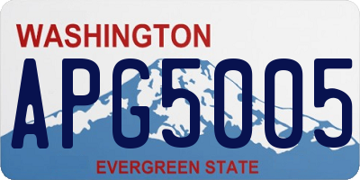 WA license plate APG5005