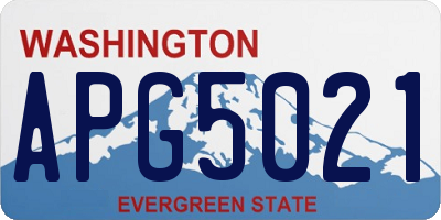 WA license plate APG5021