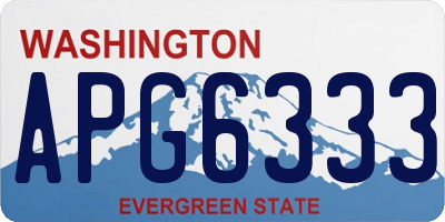 WA license plate APG6333