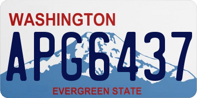 WA license plate APG6437