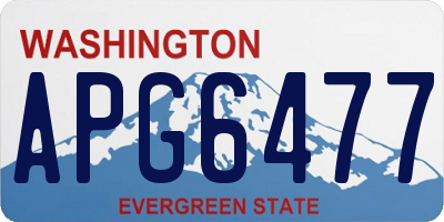 WA license plate APG6477
