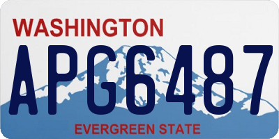 WA license plate APG6487