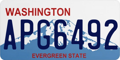 WA license plate APG6492