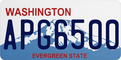 WA license plate APG6500