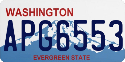 WA license plate APG6553