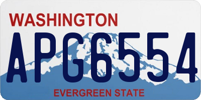 WA license plate APG6554