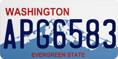 WA license plate APG6583