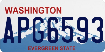 WA license plate APG6593