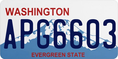WA license plate APG6603
